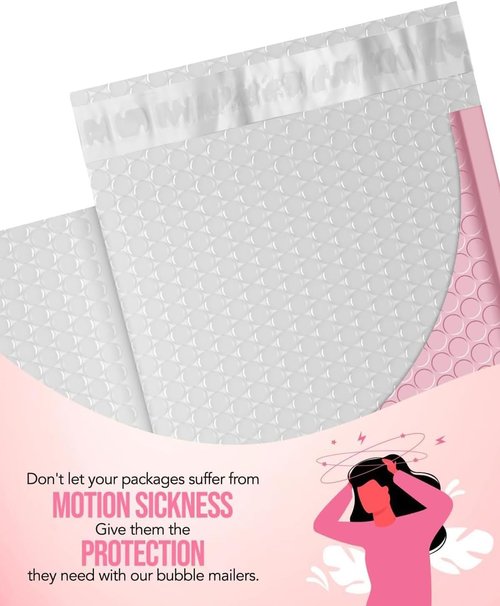 GSSUSA Light Pink Bubble Mailers - 4x8 Small Padded Envelopes | 800 Pack with Strong Adhesion Self-Seal