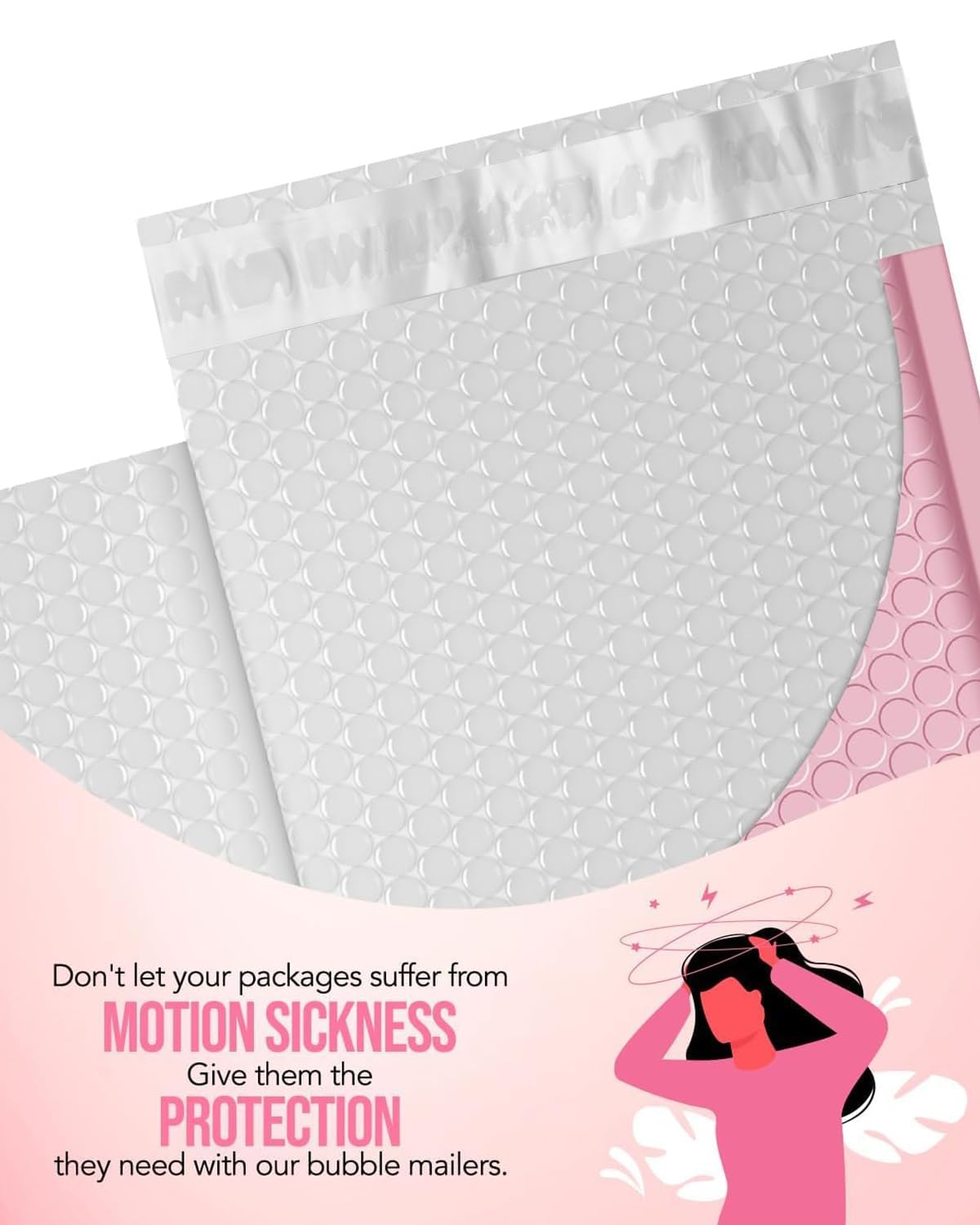 GSSUSA Light Pink Bubble Mailers 6X10 Inches 500 Pack, Padded Poly Bubble Mailer, Small Padded Envelopes Strong Adhesion Bubble Envelopes,Self-Seal Mailing Envelopes for Small Business