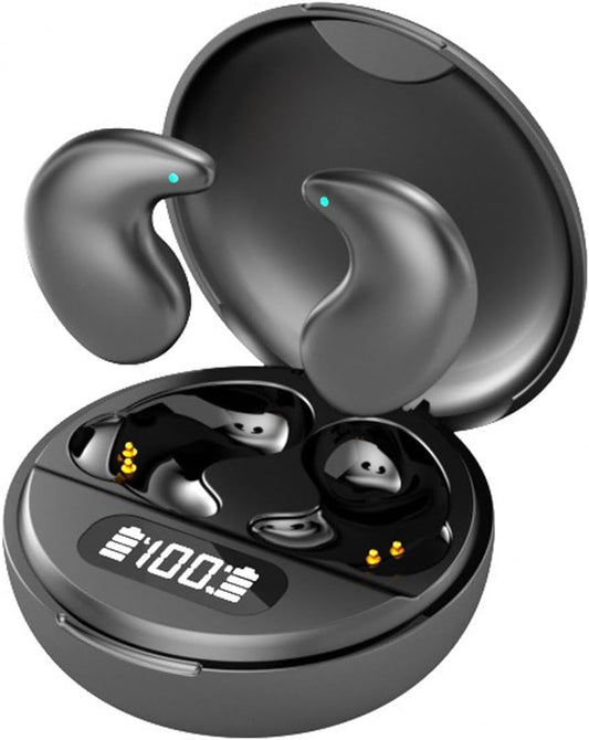 Skiennix Wireless Sleep Earbuds - Comfortable Mini Headphones for Side Sleepers | Noise Cancelling, IPX4 Waterproof, Bluetooth 5.3 (Black)