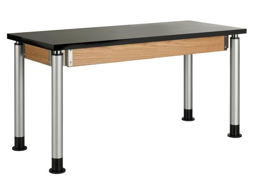 Diversified Spaces Uplift Adjustable Height School Classroom Science Table, Black Phenolic Top Worksurface, ADA Compliant, 54" W x 24" D x 27-39" H, Made in The USA