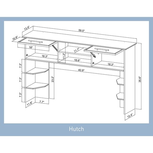 Realspace® Koru 60"W Hutch For Koru L-Shaped Or Straight Computer Desks, Espresso Oak