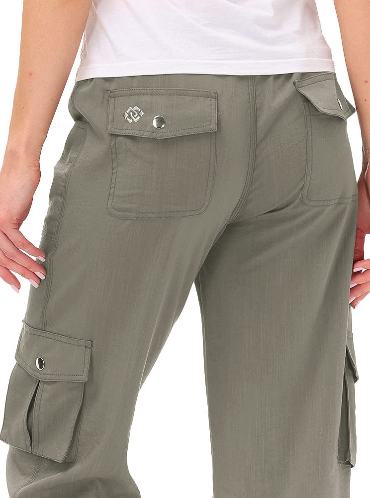 MoFiz Hiking Cargo Shorts for Women Outdoor Quick Dry Athletic Shorts for Boating Camping with Pockets Grey