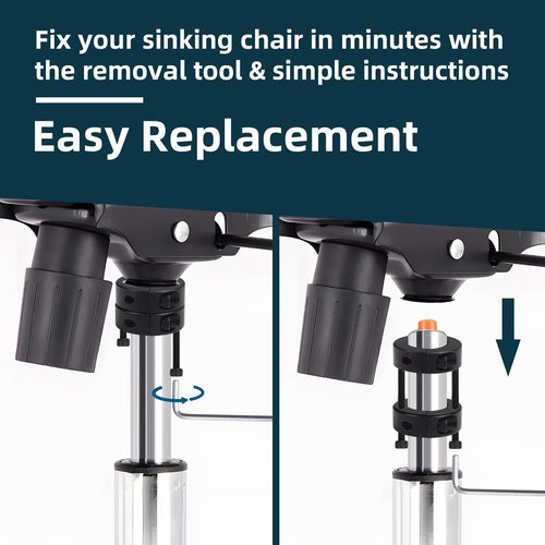 PROFECTUS Office Chair Gas Lift Cylinder Replacement with Removal Tools-5.5 inches Adjust Heavy Duty Gas Lift Cylinder - Includes Removal Tool & Gloves,Universal Size Fits Most Office Chair