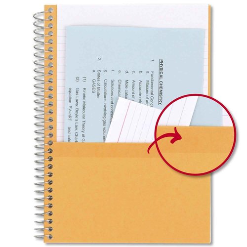 Five Star Small Spiral Notebooks, 6 Pack, 5 Subject, College Ruled Paper, 180 Sheets, Small, 9-1/2" x 6", Amethyst Purple, Sedona Orange, Seaglass Green, Tidewater Blue, Gray, Black (73527)