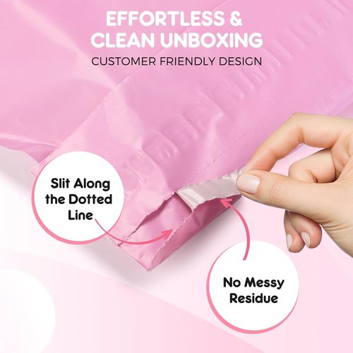 Fuxury Heavy Duty Poly Mailers - 12x15.5" Self-Sealing Shipping Bags, 100 Pack, Pink