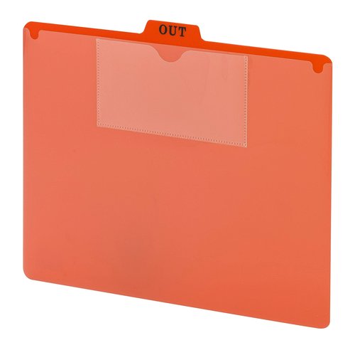 Smead Poly Out Guide Two-Pocket Style, 1/5-Cut Tab Center Position, Guide Height, Letter Size, Red, 50 per Box (51920)