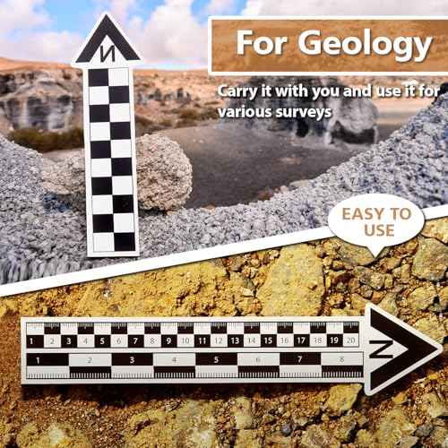 Maitys 12 Pack Archaeological North Arrow and Scale Set, Geology Photography Professional Measuring Scale Ruler with Case Archaeological Excavation Photo Reference Ruler for Artifact Documentation