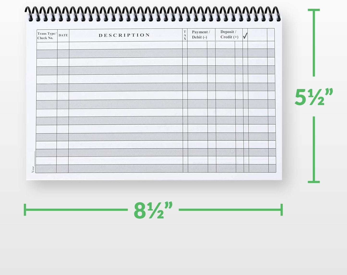 Superior Register - Simple Account Tracker & Financial Ledger - Wide Purple Checkbook Register