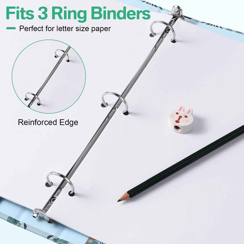 Geyoga 400 Pieces 50 Sets 3 Ring Binder Dividers with Tabs 11. 5 x 9 Inch 8 Tab Dividers for 3 Ring Binders Letter Size Page