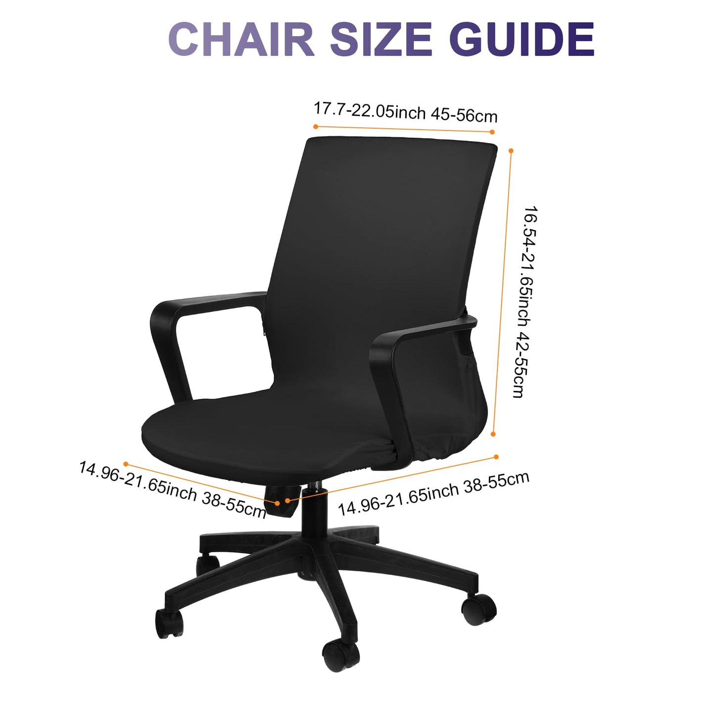 Tallew Office Chair Cover Stretchable Computer Universal Chair Seat Covers Removable Desk Chairs Slipcovers Washable Office Cushion Backrest for Rotating(Black)