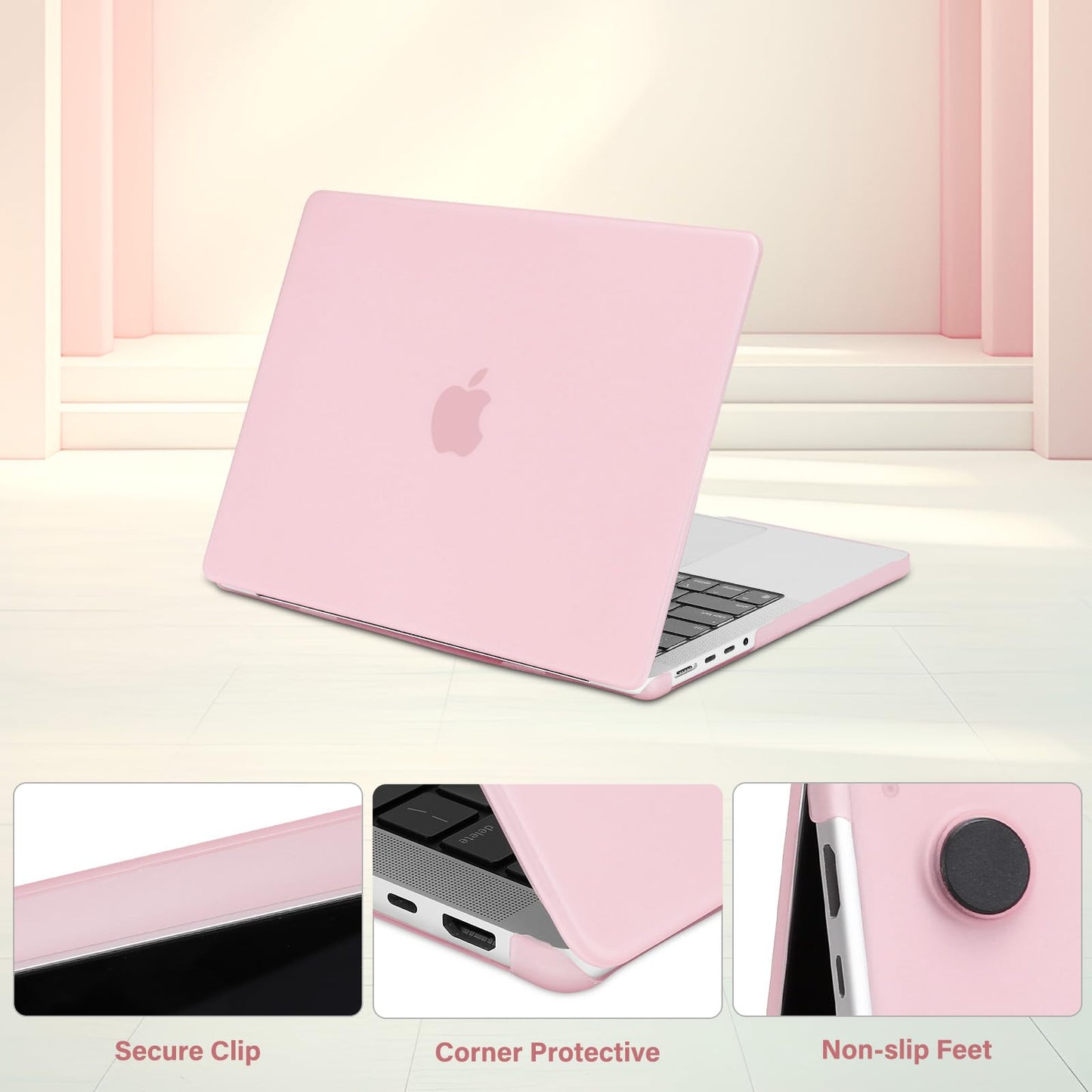 MOSISO Compatible with MacBook Pro 14 inch Case M5 M4 M3 M2 M1 2026-2021 A3427 A3426 A3434 A3112 A3185 A3401 A2918 A2992 A2779 A2442, Shockproof Reduces-Fingerprints PP Matte Case Cover, Translucent