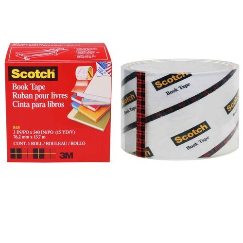 Scotch Book Tape 845, 3 Inches x 15 Yards - FF084574, 6 Pack