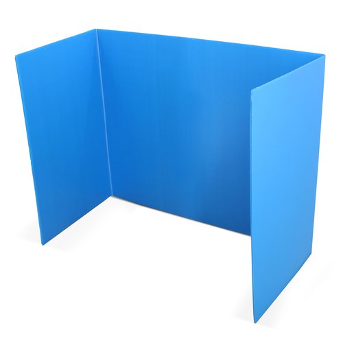 Flipside Products 18”x 46.5” Blue Plastic Study Carrel, Privacy Boards, Premium Corrugated Plastic, Student Privacy and Focus Booth for The Classroom, Desk Divider Cubby for Tests, Made in USA 12 Pack