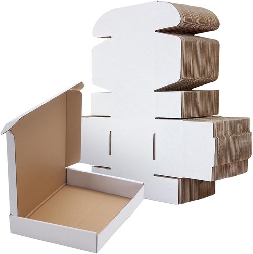 RLAVBL Shipping Boxes - 12x9x2 White Corrugated Cardboard - Set of 25 for Packing & Mailing