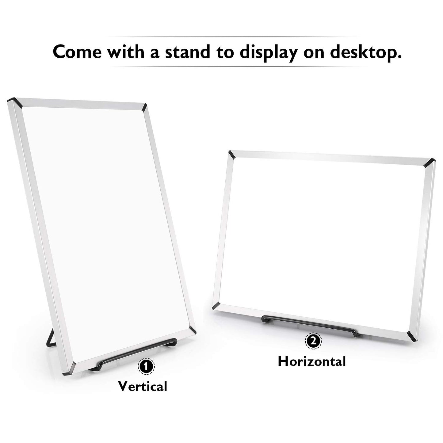 Magnetic Whiteboard, 9 x 12 Inches Double Sided Small Dry Erase Board with 2 Markers, 1 Magnet Pins, 2 Reusable Tapes and 1 Stand…