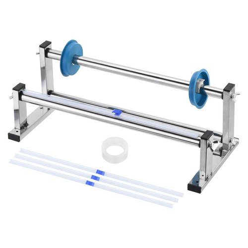PATIKIL 17inch Stretch Wrap Dispenser, Table Stretch Film Dispenser Desktop Wrapping Packing Machine Pallet Wrapper Stainless Steel with 4pcs Film Slide Cutter for 40cm/15.7in Width Wrap