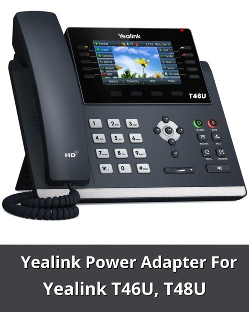 Yealink PS5V2000US Power Supply Adapter 5V 2A - Compatible with Yealink SIP Phones: T54W, T29G, T46S, T46U, T48S, T48U, T52S, T54S, T56A, T58V, T58A, Bundle with Global Teck Microfiber Cloth
