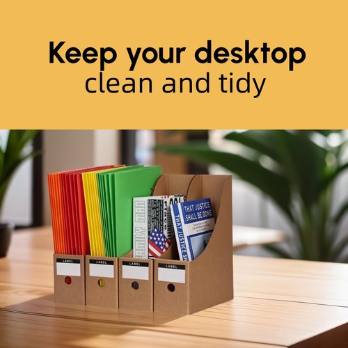Xiepi Pipipaper Magazine File Holder (12 Pack, Brown) - Home & Office Magazine Storage with Label Stickers
