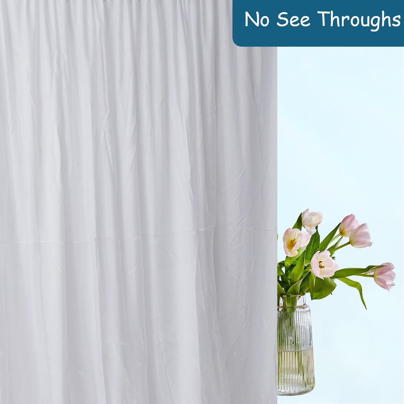 Urby Backdrop - Extra Wide Blackout Curtains Made of Chiffon Tulle & Polyester | White, 20 x 8 Ft