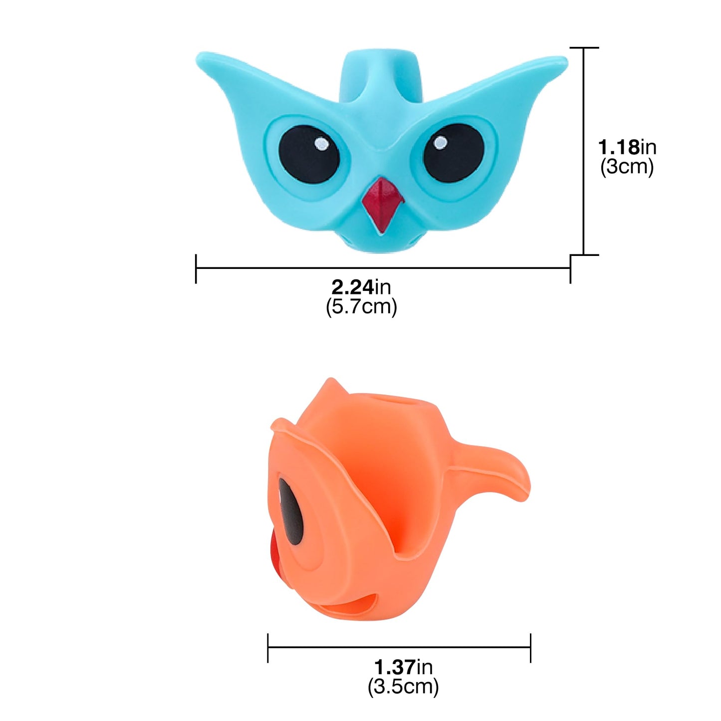 TOCCOOL 6 Pack Kids Owl Pencil Grips, Ergonomic Silicone Writing Aid for Children, Toddlers & Preschoolers, Handwriting Training Grip for Right & Left Hand
