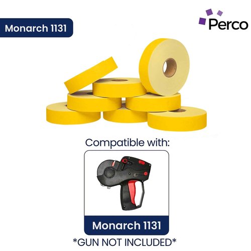 Yellow Pricing Labels for Monarch 1131 Price Gun – 3 Sleeves, 24 Rolls Value Pack - 60,000 Price Marking Labels – with Ink Rolls Included