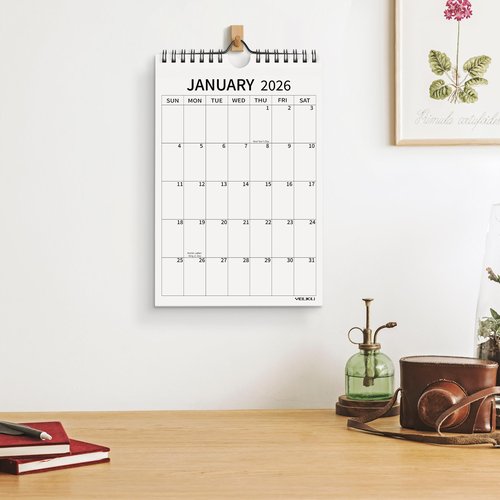 Yibukiu Small Wall Calendar 2025-2027, 6''x9'' Mini Calendar July 2025 to June 2027, 24 Months Minimalist Little Notepad Calendar for Fridge, Work, Desk