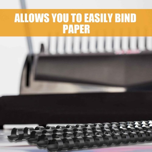 Maitys 500 Pcs 19 Ring Spiral Binding Coils Plastic Binding Combs Bulk Letter Size Black Binding Spines for Notebook Calendar Picture(1/2 Inch)