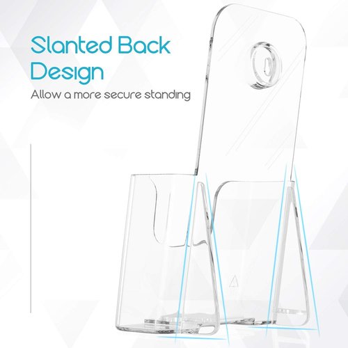 Bundle Set 2, Ktrio 2 Pack Acrylic Brochure Holder 4 x 9 Inches, Acrylic Mail Holder Clear Mail Organizer Countertop 6 x 2.5 x 4 Inches 1 Pack for Home Office School