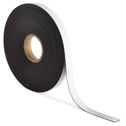 Bright Creations Magnet Tape Roll - 1 in x 100 ft - Strong Magnetic Strip Roll with Sticky Adhesive for Fridge & Whiteboard DIY & Crafts