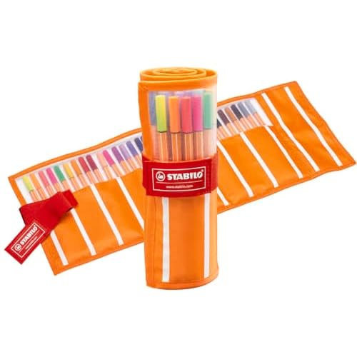 STABILO Fineliner point 88 - Rollerset of 30 - Assorted Colors including 5 Neon Colors