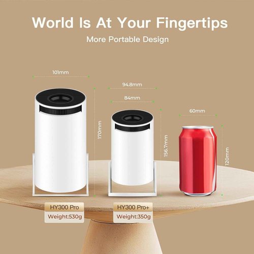 [Built-in Apps & 2025 Upgraded] Mini Projector with Wi-Fi 6 & Bluetooth 5.4, 1080P 4K Support Full HD, Auto Keystone 360° Portable Home Cinema Smart Projector for iOS/Android OptiBarrel 500
