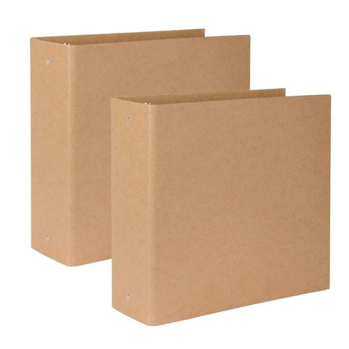 2 Packs Kraft 3-inch Binder, Durable Letter Size 3 Ring Binder Natural Recycled Kraft 3 Ring, O-Ring Organizer, Fit for 8.5x11 Inches, for Home Office Supplies