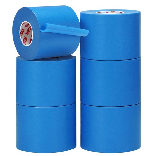 Fyguard 6 Rolls Blue Painters Tape 2.83Inch×55 Yards (Total 330 Yards) Painters Tape Bulk, Blue Masking Tape for Wall Painting Packaging DIY Project