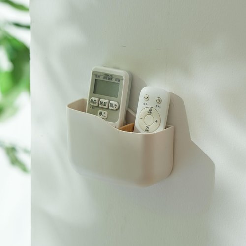 SUNFICON Wall Mount Remote Control Holders 3 Pack Adhesive Media Player Controller Holder Universal TV Remote Organizer Caddy Box Tray Hollow Bottom Phone Charging Home Office Desk Nightstand White