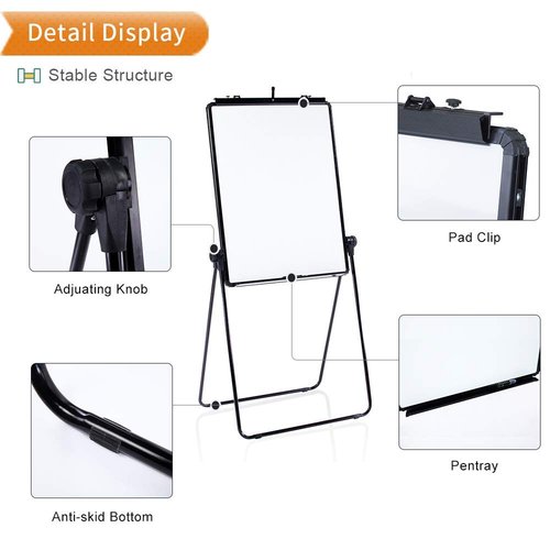 VIZ-PRO Double-Sided U-Stand Whiteboard, Magnetic Portable Dry Erase Easel Board, 28 X 36 Inches