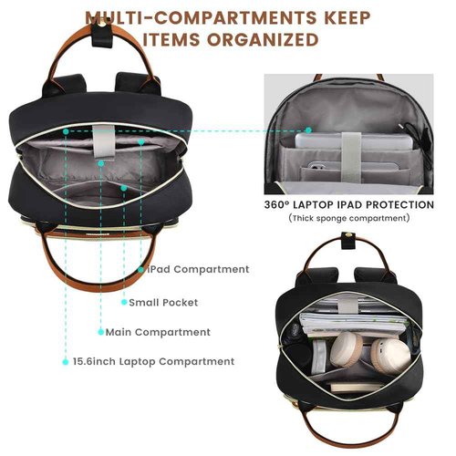 LOVEVOOK Laptop Backpack for Women, Water Resistant Travel Work Backpacks Purse Stylish College Business Teacher Nurse Computer Bag