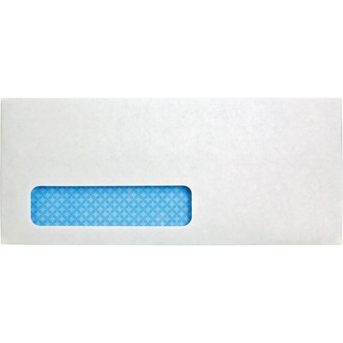Quality Park #10 Left Window Security Tinted Envelopes with a Self Seal Closure for Standard Business Mailings, 24 lb. White Wove, 4-1/8 x 9-1/2, 500 per Box (21418)