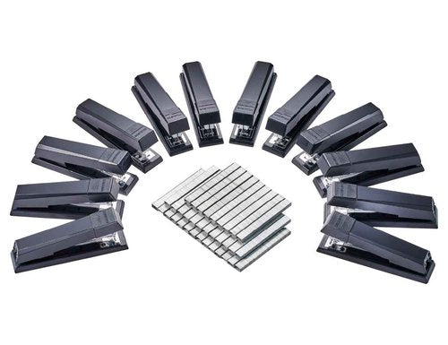 Bostitch Office Stapler, No-Jam Premium for Desktop, Includes 1,250 Staples, Full-Strip, 25 Sheet Capacity, Black, Pack of 12