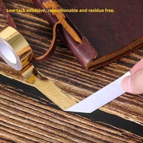 Solid Foil Washi Tape - Low Tack Self Adhesive Decorative Washi Tape Shiny Metallic Color - 3/5 Inch Wide and 66 FT Long Total, Gold