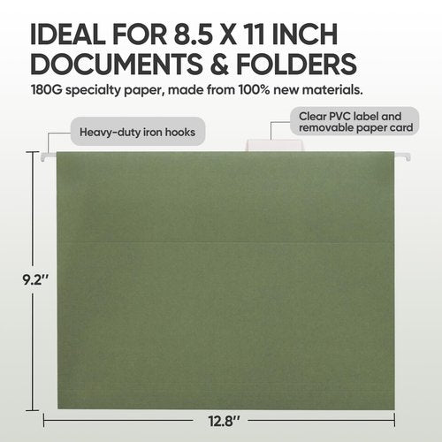 BALEINE File Organizer Box with Lid+ Hanging File Folders (8PK Combo)
