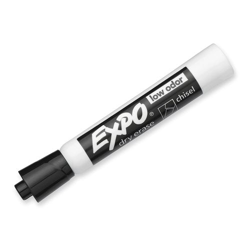 Boardwalk BWK410321 7.6 in. x 8.9 in. 2 Ply Center-Pull Roll Towels - White (6/Carton) & EXPO Low Odor Dry Erase Markers, Chisel Tip, Black, 36 Count