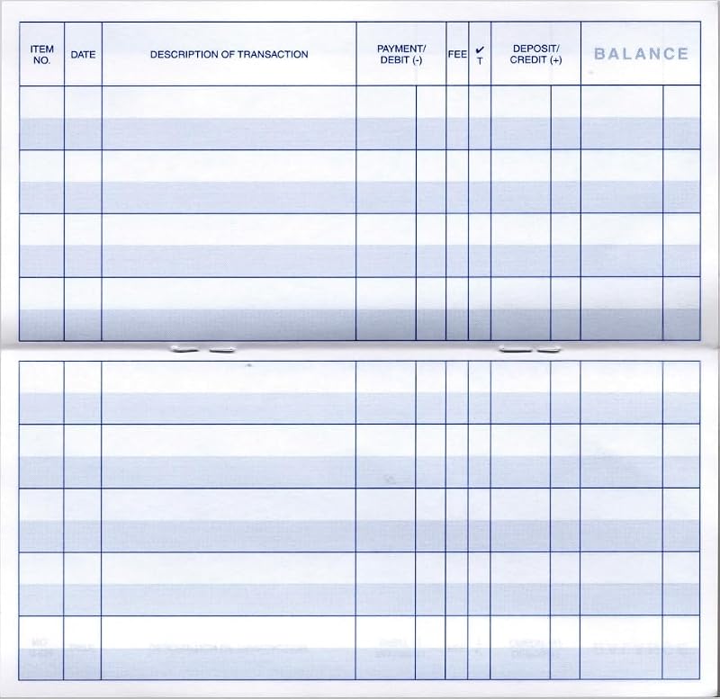 Easy Read Register Large-Print Checkbook Register 10-Pack – Wider .55 inch Lines, Made in USA, 26 Pages