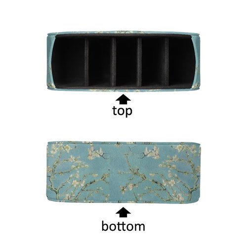 ZCFYGDX TV Remote Holder with 5 Compartments,Branches of an Almond tree in Blossom Print Office Desk Organizers,Nightstand Caddy,Storage for Eyeglasses/Cosmetic Brushs