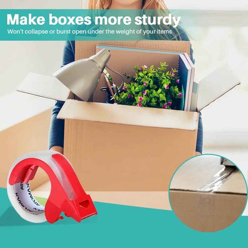 KAMOTA Packing Tape, 24 Rolls Heavy Duty Clear Packaging Tape for Shipping Packaging Moving Sealing, 2 inches Wide, 65 Yards Per Roll, Total 1560 Yards with 4 Dispensers