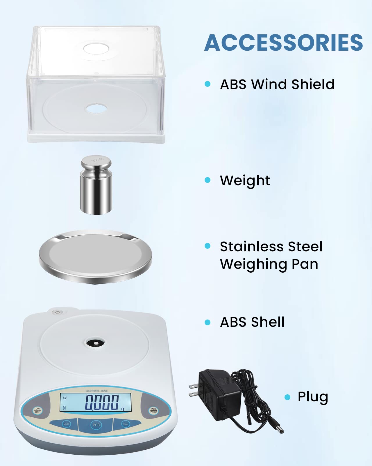 BAOSHISHAN 500g/0.001g Lab Scale Precision 1mg Analytical Electronic Balance Lab Balance for Micro Weighing (500g/1mg)
