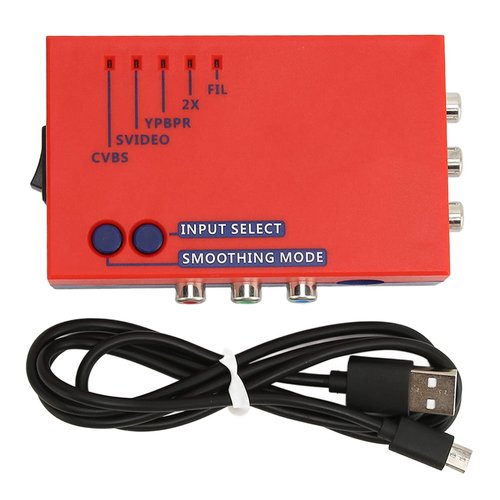 RetroScaler2x Converter A V to HD Multimedia Interface with Excellent Sound Performance, Compatible with Various Retro Consoles (Red)