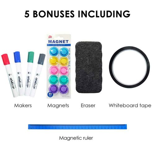 DEVELOP Magnetic Mobile White Board with Stand, 36 x 24 Inches, Rolling Double Sided Dry Erase Board on Wheels, Small Writing Standing Whiteboard Easel Easy Flip for Home, Office & School