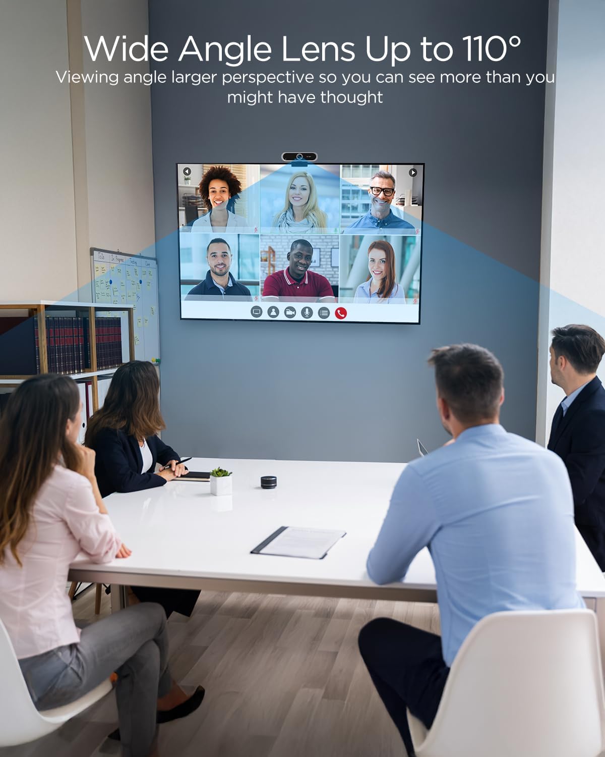 Webcam 1080P - USB Computer Camera with Microphone & Privacy Cover | Auto Light Correction for Video Calls