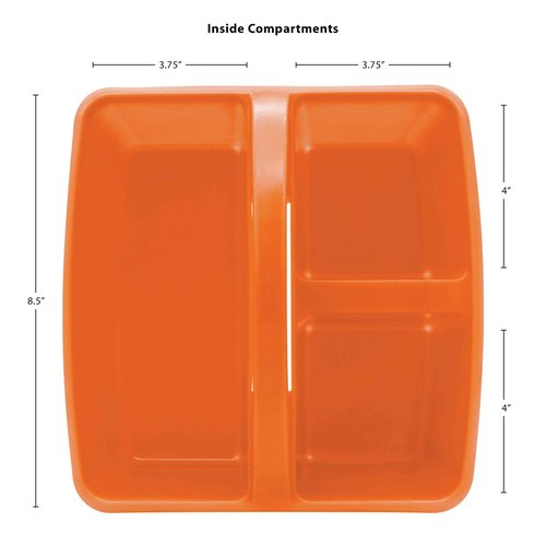 Teacher Created Resources Orange Portable Plastic Storage Caddy 6-Pack for Classrooms, Kids Room, and Office Organization, 3 Compartment