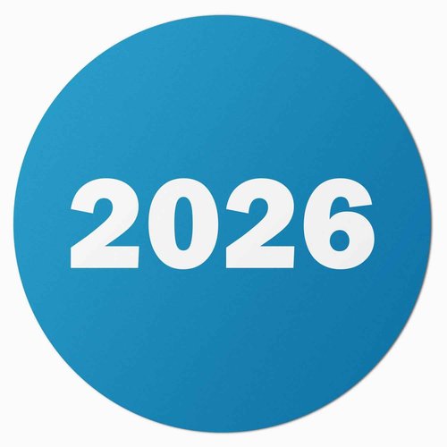 2026 Year Labels (0.75 inch, Round, Teal - 600 Labels) Circle Color Coded 2026 Labels for Class of 2026 Graduation, Medical Files, Book Keeping or Inventory Supplies